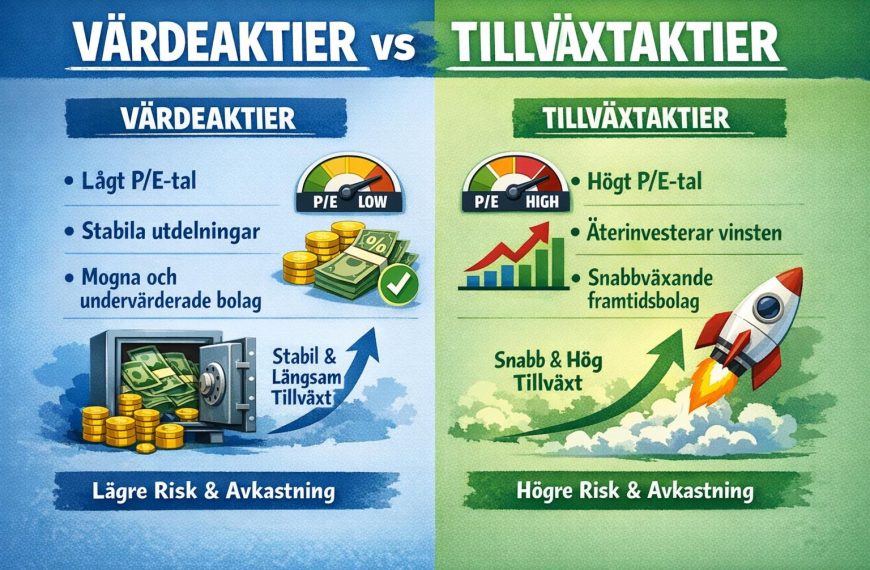 Skillnaden mellan värdeaktier och tillväxtaktier