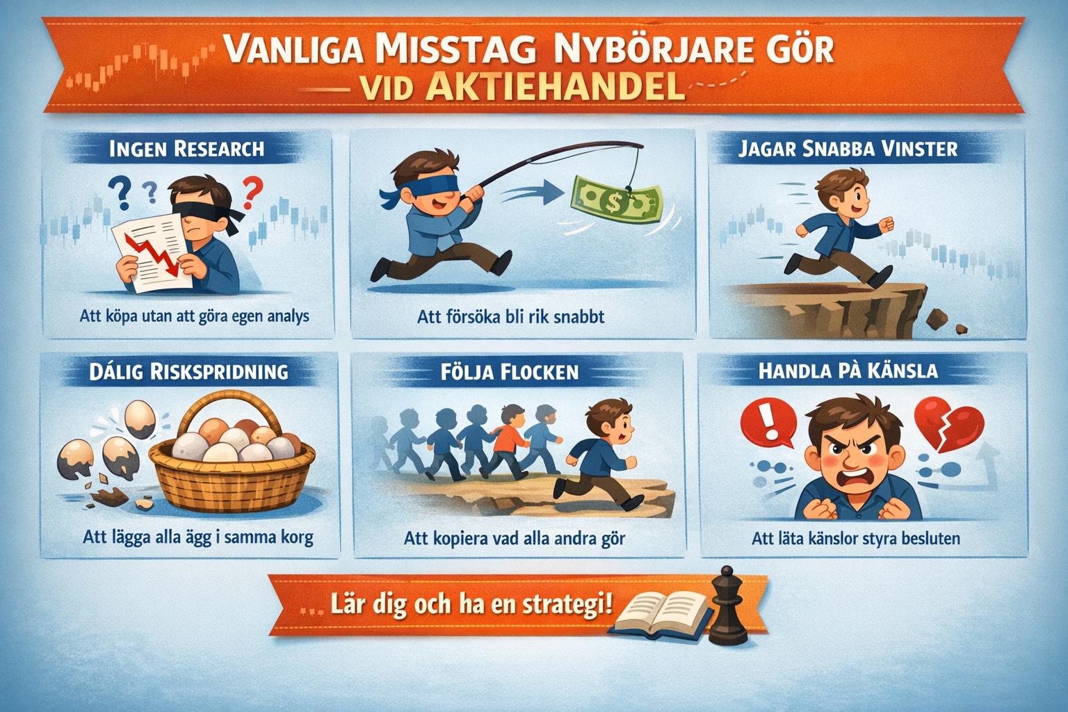 Vanliga misstag som nybörjare gör vid aktiehandel